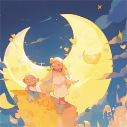 Good Night, Moon Chasing Pudgy Piggy🐷