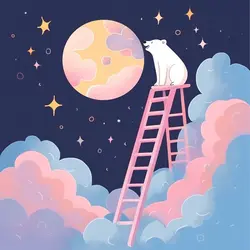 Goodnight, Moon Planting Polar Bear🐻‍❄️