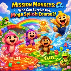 🌈💦 Mission Monkeys: Who Can Survive the Mega Splash Course?