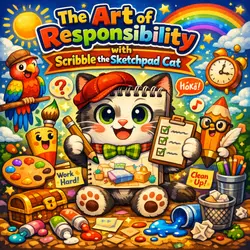 🎨The Art of Responsibility with Scribble the Sketchpad Cat
