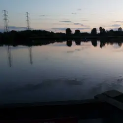 Dead of night beside a lake in the Lee Valley Park - sleep special