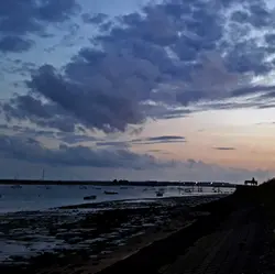 Night tide turning at pillbox point (sleep safe)
