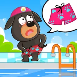 Safety Sheriff Labrador👮: Swimming Trunks Theft👽
